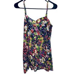 Astra Spaghetti Strap Lightweight Floral Shorts Romper M